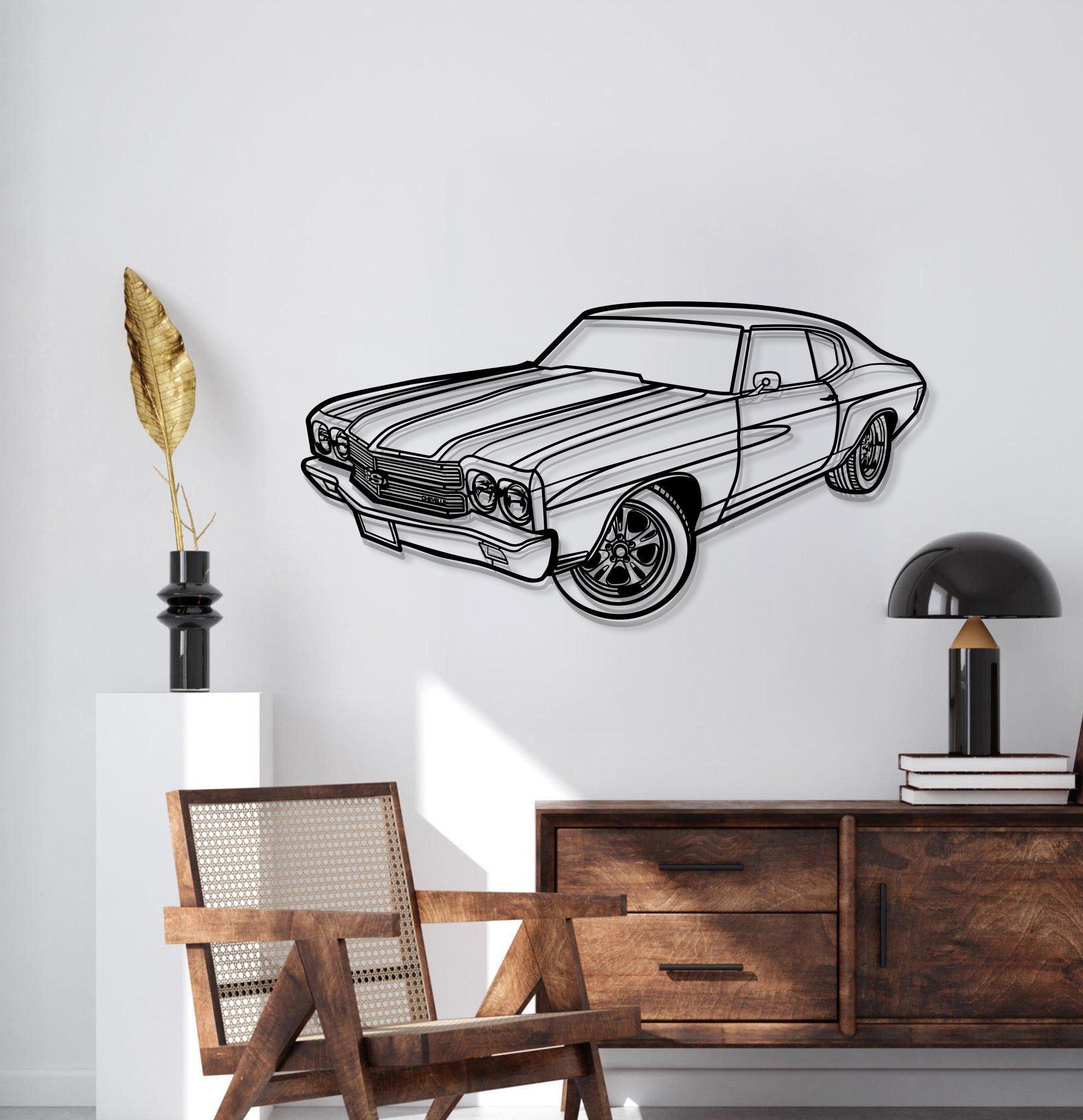 1970 Chevelle SS Perspective Metal Car Wall Art - MT1252 – MCarCovers