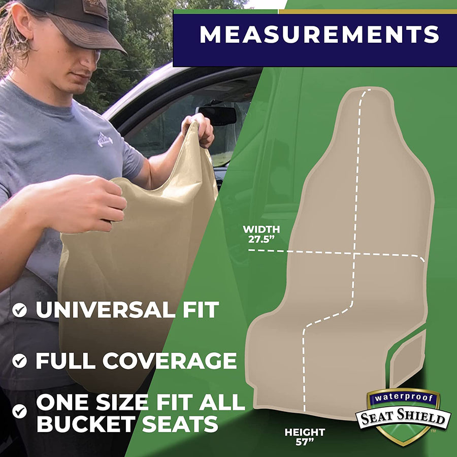 UltraSport SeatShield - Waterproof Car Seat Protector - Tan