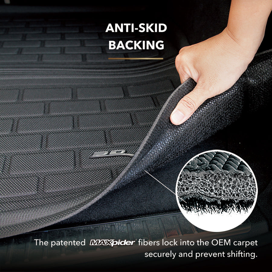 All-Weather Custom-Fit Floor Mats For Kia Ev6 2022-2025 / Kia Ev6 Gt 2023-2025 Seatback Protector With Non-Slip Backing - Black - Seatback Protector