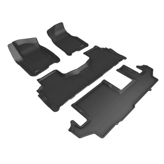 All-Weather Custom-Fit Floor Mats for Chevrolet Suburban 2021-2024 with Non-Slip Backing - Black - 1st Row 2nd Row 3rd Row