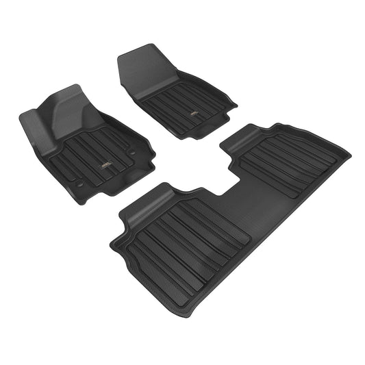 All-Weather Custom-Fit Floor Mats for Chevrolet Equinox Ev 2024-2025 Elitect with Non-Slip Backing - Black - 1st Row 2nd Row