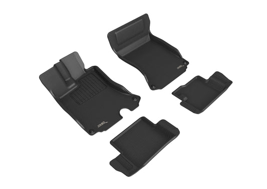 All-Weather Custom-Fit Floor Mats for Ferrari Roma 2021-2024 with Non-Slip Backing - Black - 1st Row 2nd Row
