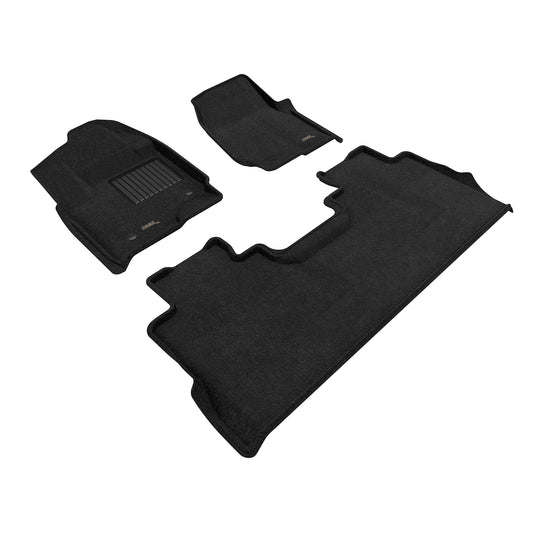 All-Weather Custom-Fit Floor Mats for Ford F-250 / F-350 / F-450 Crew Cab 2017-2022 with Non-Slip Backing - Black - 1st Row 2nd Row