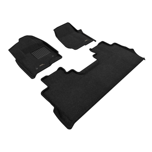 All-Weather Custom-Fit Floor Mats for Ford F-250 / F-350 / F-450 Crew Cab 2017-2024 with Non-Slip Backing - Black - 1st Row 2nd Row
