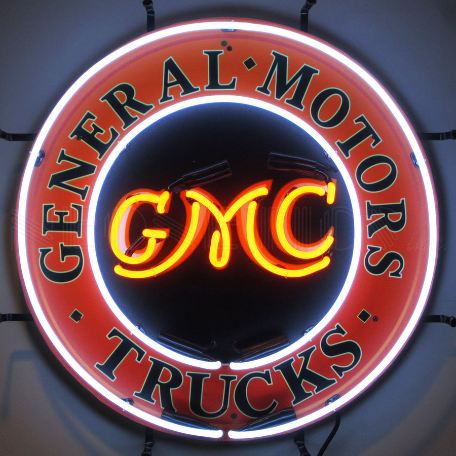 GMC Trucks Neon Sign with Backing