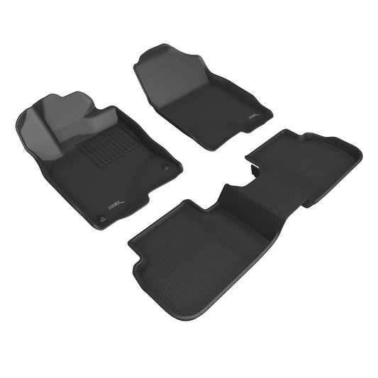 All-Weather Custom-Fit Floor Mats for Honda Civic 2022-2025 with Non-Slip Backing - Black - 1st Row 2nd Row