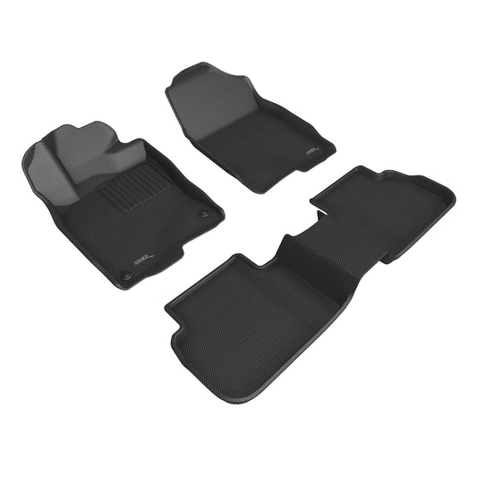 All-Weather Custom-Fit Floor Mats for Honda Civic / Civic Type R 2022-2025 with Non-Slip Backing - Black - 1st Row 2nd Row