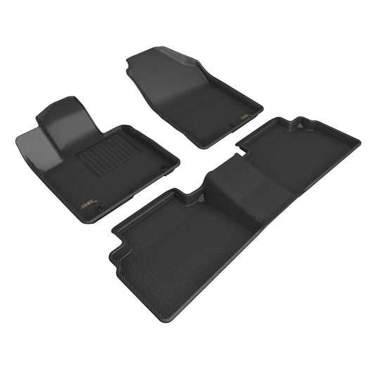 All-Weather Custom-Fit Floor Mats for Hyundai Tucson 2022-2025 with Non-Slip Backing - Black - 1st Row 2nd Row
