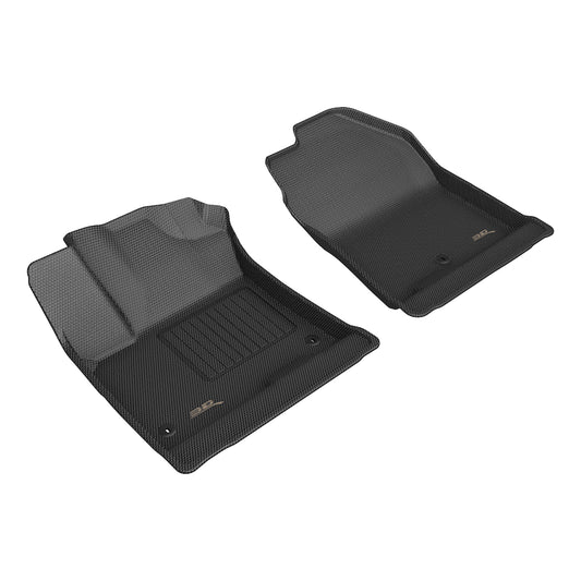 All-Weather Custom-Fit Floor Mats for Hyundai Kona Ev 2021-2023 with Non-Slip Backing - Black - Row 1