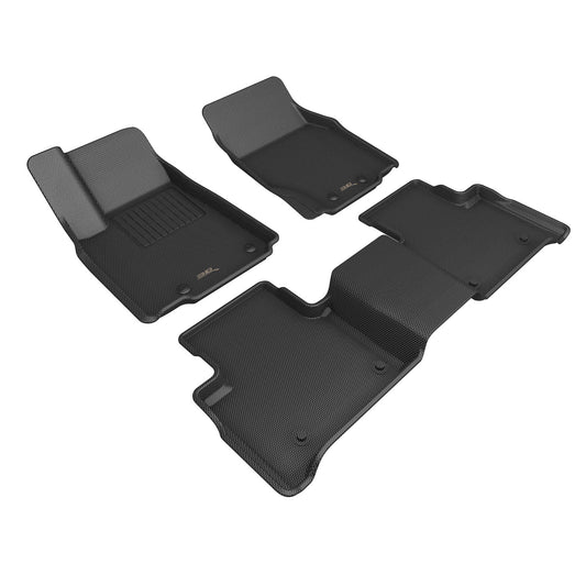 All-Weather Custom-Fit Floor Mats for Jeep Grand Cherokee 2022-2025 with Non-Slip Backing - Black - 1st Row 2nd Row