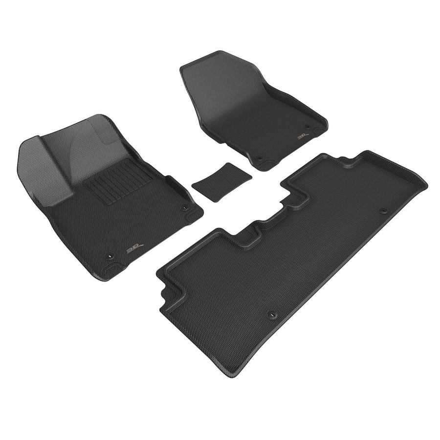 All-Weather Custom-Fit Floor Mats For Kia Ev6 2022-2025 (4 Pcs) With Non-Slip Backing - Black - 1St Row 2Nd Row