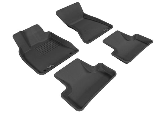 All-Weather Custom-Fit Floor Mats for Audi Q5 / Sq5 2009-2017 with Non-Slip Backing - Black - 1st Row 2nd Row