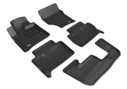 All-Weather Custom-Fit Floor Mats for Audi Q7 2007-2015 with Non-Slip Backing - Black - 1st Row 2nd Row 3rd Row