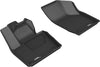 All-Weather Custom-Fit Floor Mats for Audi Q3 2015-2018 with Non-Slip Backing - Black - 1st Row
