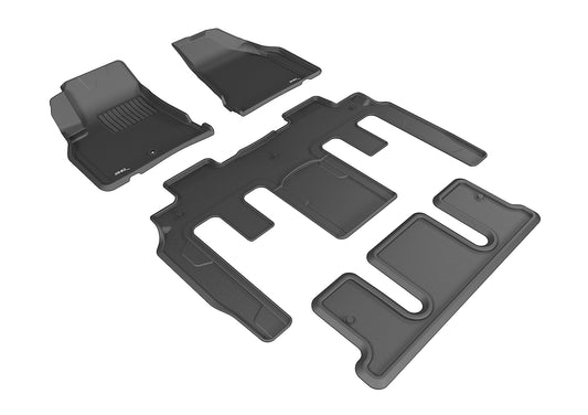 All-Weather Custom-Fit Floor Mats for Buick Enclave 2008-2017 with Non-Slip Backing - Black - 1st Row 2nd Row 3rd Row