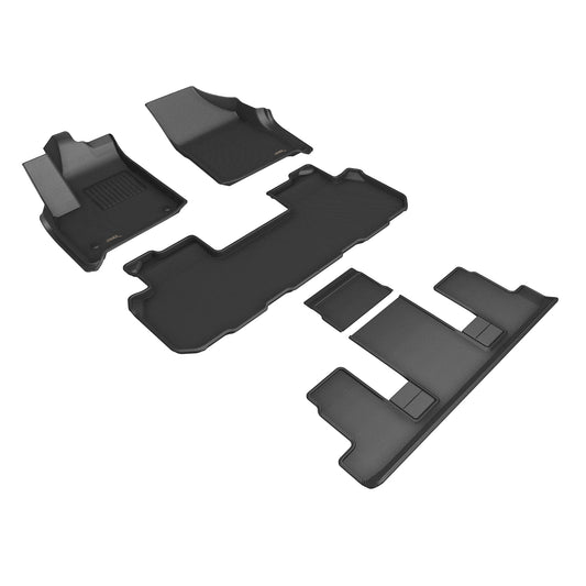 All-Weather Custom-Fit Floor Mats for Buick Enclave 2018-2024 with Non-Slip Backing - Black - 1st Row 2nd Row 3rd Row