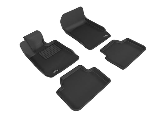 All-Weather Custom-Fit Floor Mats for BMW 3 Series Sedan (E90) 2006-2011 with Non-Slip Backing - Black - 1st Row 2nd Row