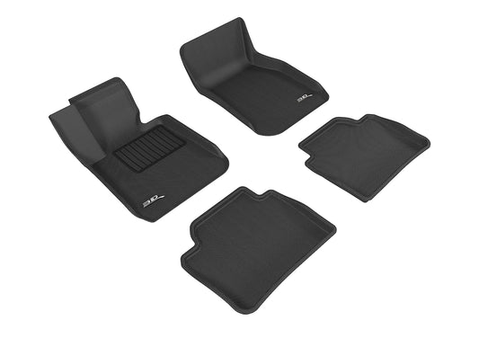 All-Weather Custom-Fit Floor Mats for BMW 3 Series (F30) 2012-2018 with Non-Slip Backing - Black - 1st Row 2nd Row