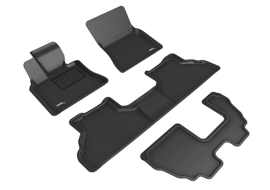 All-Weather Custom-Fit Floor Mats for BMW X5 2007-2013 with Non-Slip Backing - Black - 1st Row 2nd Row 3rd Row