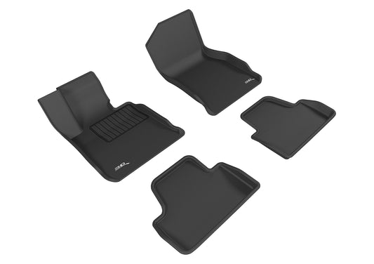 All-Weather Custom-Fit Floor Mats for BMW 4 Series Convertible 2014-2020 with Non-Slip Backing - Black - 1st Row 2nd Row
