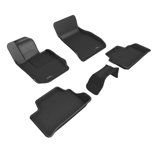 All-Weather Custom-Fit Floor Mats for BMW 3 Series (G20) 2019-2025 with Non-Slip Backing - Black - 1st Row 2nd Row