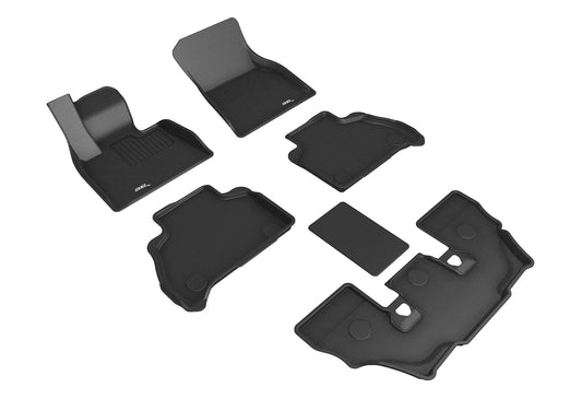 All-Weather Custom-Fit Floor Mats For Bmw X7 (G07) 6-Passenger 2019-2026 With Non-Slip Backing - Black - 1St Row 2Nd Row 3Rd Row