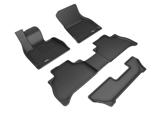All-Weather Custom-Fit Floor Mats For Bmw X5 (G05) 7-Passenger 2019-2026 With Non-Slip Backing - Black - 1St Row 2Nd Row 3Rd Row