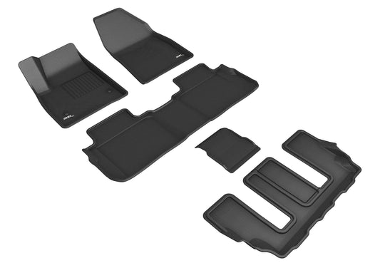 All-Weather Custom-Fit Floor Mats for Cadillac Xt6 2020-2025 with Non-Slip Backing - Black - 1st Row 2nd Row 3rd Row