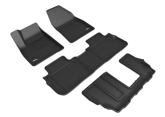 All-Weather Custom-Fit Floor Mats For Cadillac Xt6 7-Seats 2020-2025 With Non-Slip Backing - Black - 1St Row 2Nd Row 3Rd Row