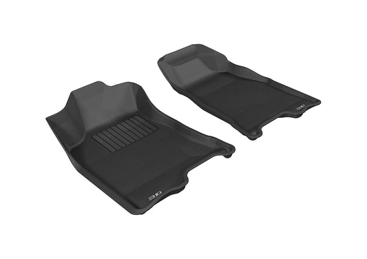 All-Weather Custom-Fit Floor Mats for Chevrolet/ GMC Colorado/ Canyon Crew Cab 2004-2012 with Non-Slip Backing - Black - 1st Row