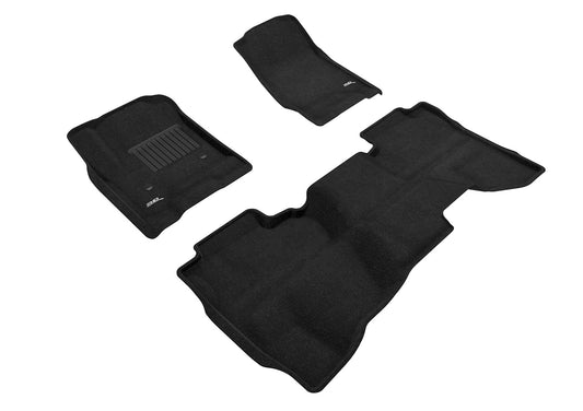 All-Weather Custom-Fit Floor Mats for Chevrolet Silverado Double Cab 2014-2019 with Non-Slip Backing - Black - 1st Row 2nd Row
