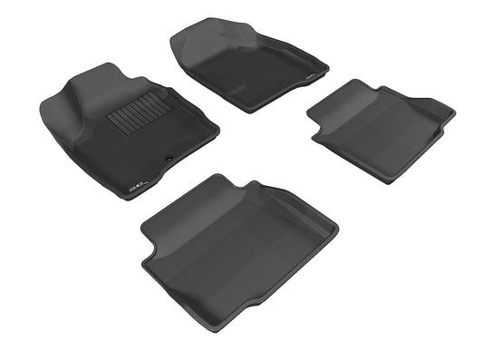 All-Weather Custom-Fit Floor Mats for Chevrolet Impala/ Impala Limited 2006-2015 with Non-Slip Backing - Black - 1st Row 2nd Row