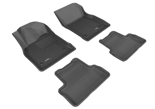 All-Weather Custom-Fit Floor Mats for Chevrolet Cruze/ Cruze Limited 2011-2016 with Non-Slip Backing - Black - 1st Row 2nd Row