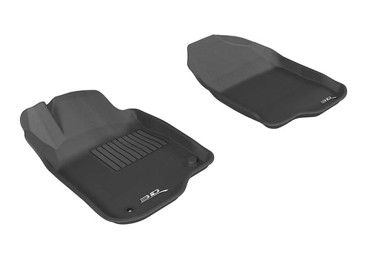 All-Weather Custom-Fit Floor Mats for Chevrolet Malibu 2008-2012 with Non-Slip Backing - Black - 1st Row