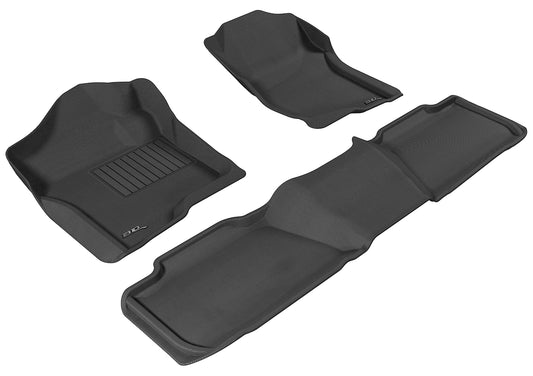 All-Weather Custom-Fit Floor Mats for Chevrolet Tahoe 2007-2014 with Non-Slip Backing - Black - 1st Row 2nd Row