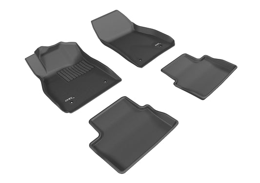 All-Weather Custom-Fit Floor Mats for Chevrolet Malibu 2013-2015 with Non-Slip Backing - Black - 1st Row 2nd Row