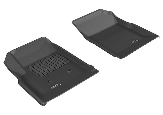 All-Weather Custom-Fit Floor Mats for Chevrolet/ GMC Colorado/ Canyon Crew Cab 2015-2022 with Non-Slip Backing - Black - 1st Row