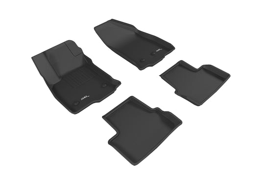 All-Weather Custom-Fit Floor Mats for Chevrolet Volt 2016-2019 with Non-Slip Backing - Black - 1st Row 2nd Row