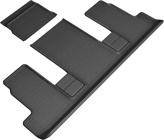 All-Weather Custom-Fit Floor Mats for Chevrolet / Buick Traverse / Enclave 2018-2024 with Non-Slip Backing - Black - 3rd Row