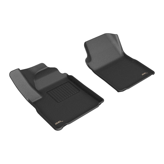 All-Weather Custom-Fit Floor Mats for Chevrolet / GMC Silverado Ev / Sierra Ev 2024-2025 with Non-Slip Backing - Black - 1st Row