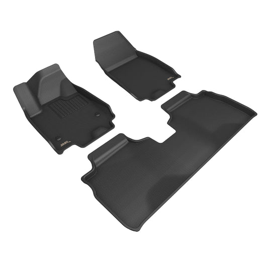 All-Weather Custom-Fit Floor Mats for Chevrolet Equinox Ev 2024-2025 with Non-Slip Backing - Black - 1st Row 2nd Row