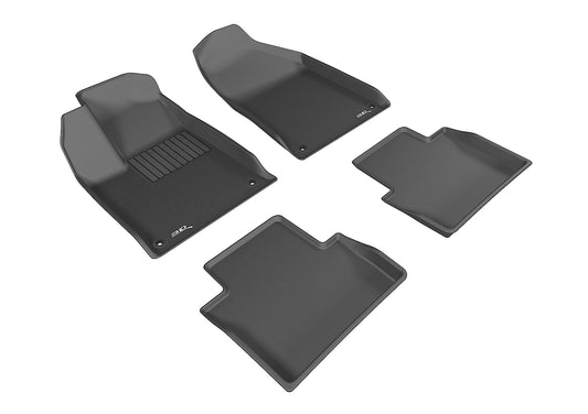 All-Weather Custom-Fit Floor Mats for Chrysler 200 2015-2017 with Non-Slip Backing - Black - 1st Row 2nd Row