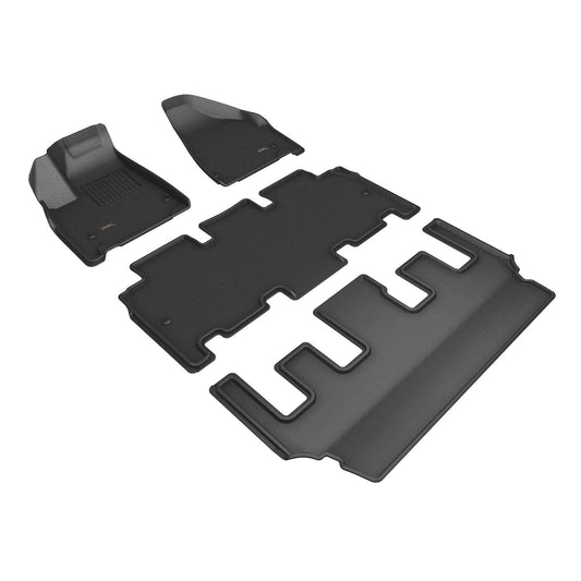 All-Weather Custom-Fit Floor Mats for Chrysler Pacifica Hybrid Limited 2021-2024 with Non-Slip Backing - Black - 1st Row 2nd Row 3rd Row