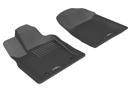 All-Weather Custom-Fit Floor Mats for Dodge / Jeep Durango / Grand Cherokee 2011-2012 with Non-Slip Backing - Black - 1st Row