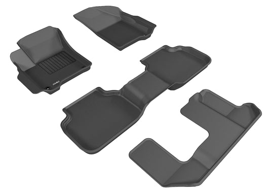 All-Weather Custom-Fit Floor Mats for Dodge Journey 2012-2020 with Non-Slip Backing - Black - 1st Row 2nd Row 3rd Row