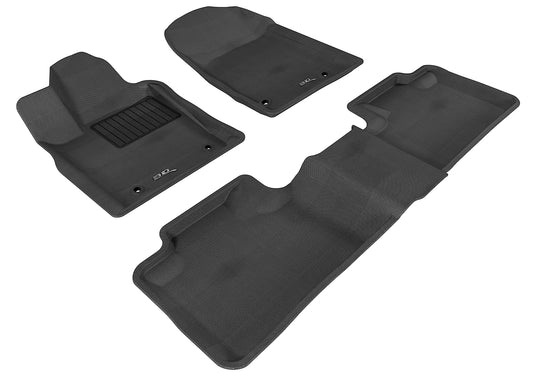 All-Weather Custom-Fit Floor Mats for Dodge Durango 2013-2025 with Non-Slip Backing - Black - 1st Row 2nd Row
