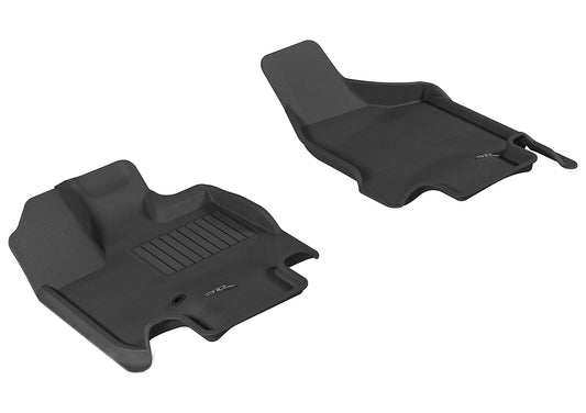 All-Weather Custom-Fit Floor Mats for Dodge Grand Caravan 2008-2020 with Non-Slip Backing - Black - 1st Row