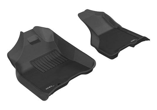 All-Weather Custom-Fit Floor Mats for Dodge Ram 15/25/35 Crew/ 25/35 Mega 2009-2012 with Non-Slip Backing - Black - 1st Row