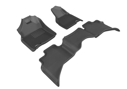 All-Weather Custom-Fit Floor Mats for Dodge Ram 1500 Quad Cab 2009-2012 with Non-Slip Backing - Black - 1st Row 2nd Row