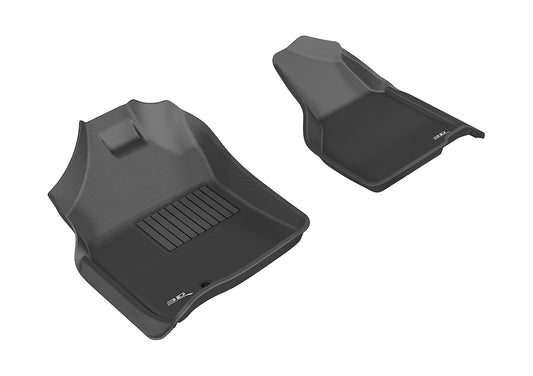 All-Weather Custom-Fit Floor Mats for Dodge Ram 15 Reg/Quad/ 25/35 Reg 2009-2012 with Non-Slip Backing - Black - 1st Row